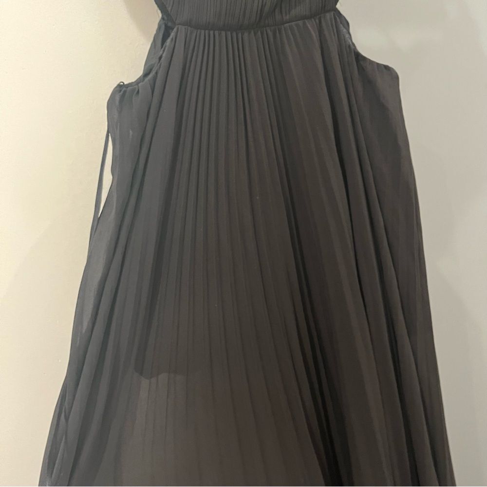 AMUR Maxi Dress Gown Black Janet Halter Pleated Sleeveless size 8 - Picture 5 of 12